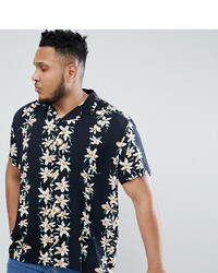 ASOS DESIGN Plus Regular Fit Viscose Shirt With Hawaiian Stripe