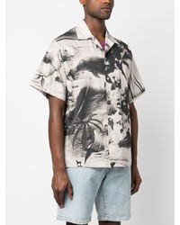 MSGM Short Sleeve Palm Tree Print Shirt