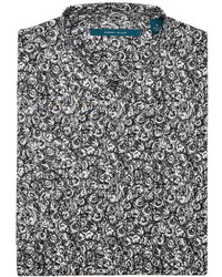 Perry Ellis Short Sleeve Sketch Floral Shirt