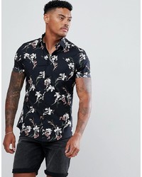 ASOS DESIGN Skinny Fit Floral Print Shirt