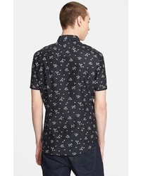 John Varvatos Star Usa Slim Fit Short Sleeve Floral Sport Shirt