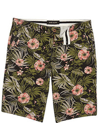 River Island Black Floral Print Knee Length Shorts