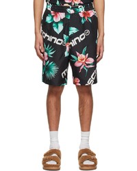 Moschino Black Hibiscus Print Swim Shorts