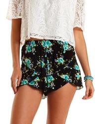 Charlotte Russe Layered Floral Print Tulip Shorts
