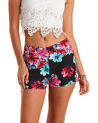 Charlotte Russe Floral Print High Waisted Shorts