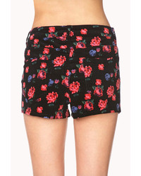 Forever 21 Groovy Floral Corduroy Shorts