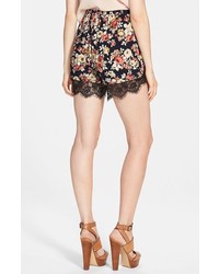 Glamorous Lace Trim Floral Shorts
