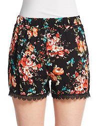 Vigoss Lace Trimmed Floral Shorts