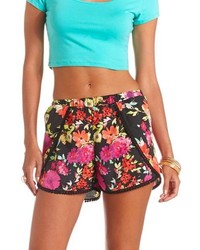 Charlotte Russe Printed Crochet Trim High Waisted Dolphin Shorts
