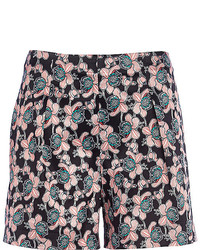 River Island Red High Waisted Floral Print Shorts