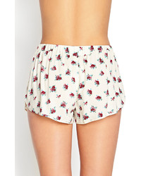 Forever 21 Rose Print Dolphin Shorts