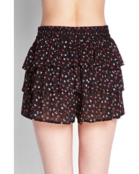 Forever 21 Tiered Floral Print Shorts