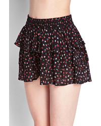 Forever 21 Tiered Floral Print Shorts