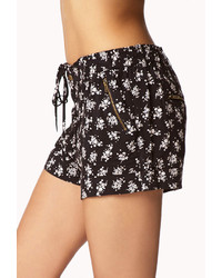 Forever 21 Zip Pocket Floral Shorts