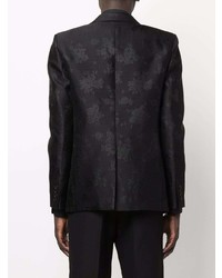 Saint Laurent Jacquard Silk Single Breasted Jacket