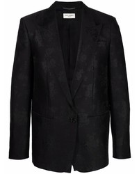 Saint Laurent Jacquard Silk Single Breasted Jacket