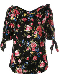 Dolce & Gabbana Floral Blouse With Double Tie Sleeves