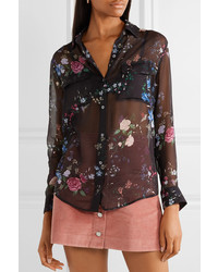 Equipment Tabitha Simmons Signature Floral Print Silk Chiffon Shirt