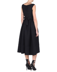Fendi Sleeveless Tea Length Dress Wfloral Appliqu Black