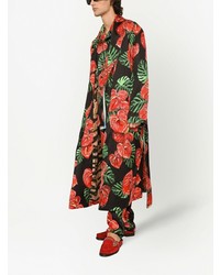 Dolce & Gabbana Anthurium Print Silk Satin Shirt