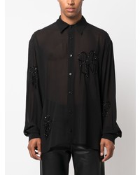 Gcds Bead Embellished Silk Shirt
