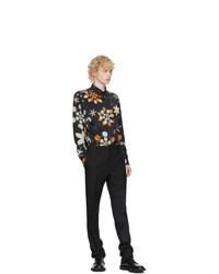 Fendi Black Silk Floral Shirt