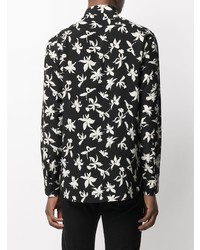 Saint Laurent Floral Print Silk Shirt