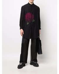 Yohji Yamamoto Floral Print Silk Shirt