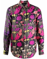 John Richmond Floral Print Silk Shirt