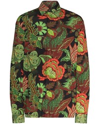 Edward Crutchley Floral Print Spread Collar Shirt