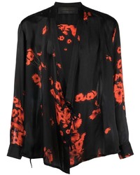 Atu Body Couture X Tessitura Floral Print Silk Wrap Shirt