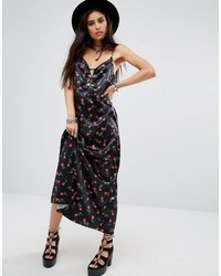 Motel Athur Maxi Cami Overlay Slip Dress In Floral Print