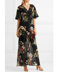 Olivia Von Halle Delphine Floral Print Silk Tte Maxi Dress