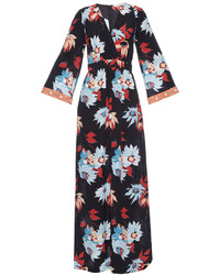 Etro Floral Print Silk Crepe Maxi Dress