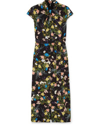 Erdem Finn Floral Print Silk Midi Dress
