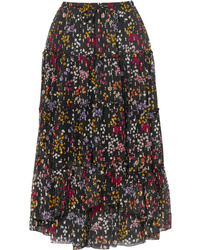 See by Chloe Floral Print Fil Coup Silk Tte Midi Skirt