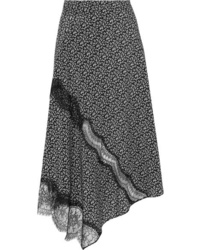 Joseph Templer Med Printed Silk De Chine Midi Skirt
