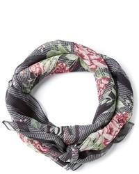 McQ by Alexander McQueen Floral Houndstooth Scarf