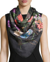Gucci Ofelie Floral Silk Twill Scarf