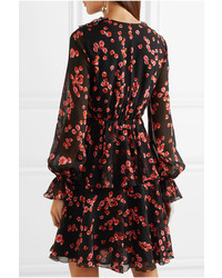 Giambattista Valli Floral Print Silk Tte Mini Dress