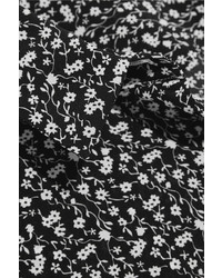 Altuzarra Chika Floral Print Silk Crepe De Chine Shirt Black