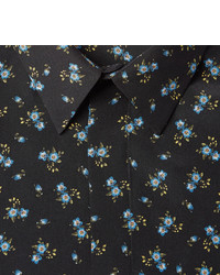 Givenchy Cuban Fit Floral Print Silk Shirt