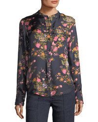 Isabel Marant Rusak Floral Print Silk Shirt