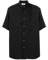 Micro Fleur Short Sleeve Silk Shirt