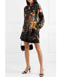 Gucci Floral Print Silk Twill Shorts