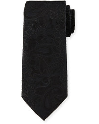 Black Floral Silk Tie