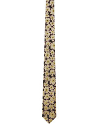 Dries Van Noten Black Gold Floral Tie