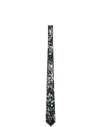 Givenchy Black Silk Floral Tie