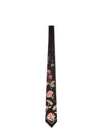 Paul Smith Black Silk Floral Tie