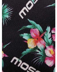 Moschino Floral Print Logo Silk Tie